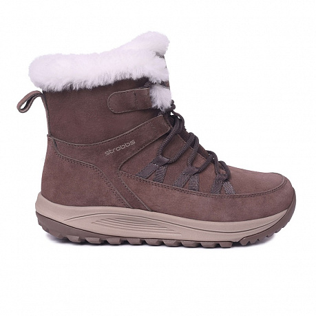 Кроссовки Strobbs с мехом женские F8532-17 коричневые. Изображение 2 из 4